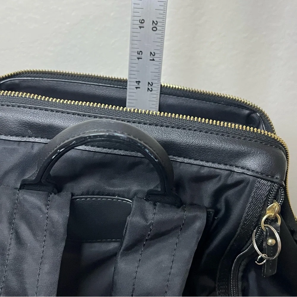 Tutilo New York Boost Black Nylon Leather‎ Backpack School Laptop Bag Travel